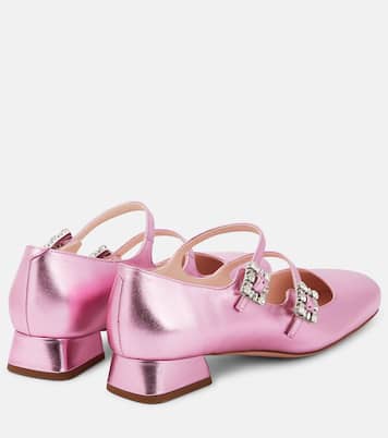 Mary-Jane-Pumps Mini Très Vivier aus Metallic-Leder | Roger Vivier