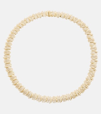 18kt gold tennis necklace with diamonds | Suzanne Kalan