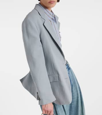 Blazer monopetto in misto lino | Brunello Cucinelli