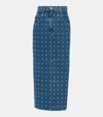 Falda larga de denim adornado | Nina Ricci
