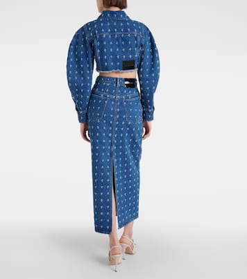 Falda larga de denim adornado | Nina Ricci