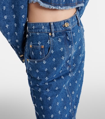 Falda larga de denim adornado | Nina Ricci