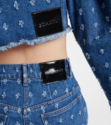 Falda larga de denim adornado | Nina Ricci