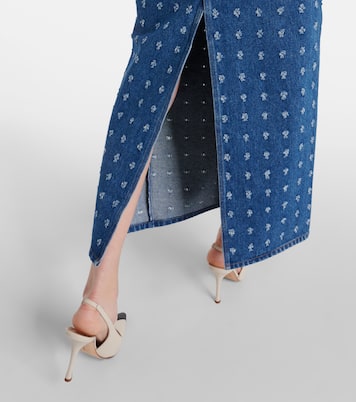 Falda larga de denim adornado | Nina Ricci