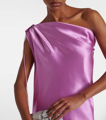 Elegante Opera one-shoulder silk gown | Max Mara