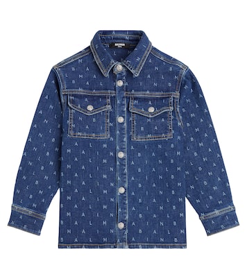 Camisa de denim con logo | Balmain Kids