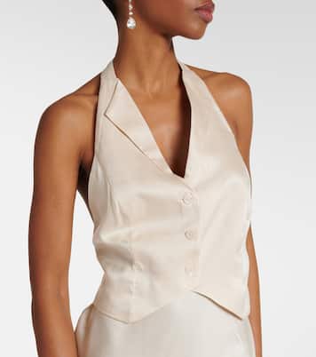Robe midi de mariée Estella en soie | Rixo