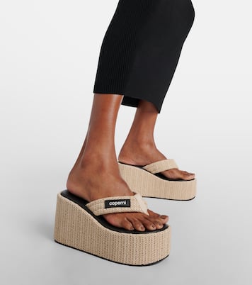 Tongs à plateforme en raphia | Coperni
