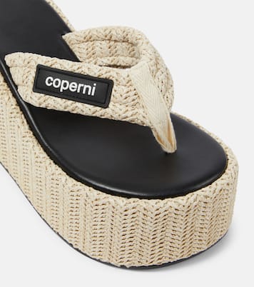 Tongs à plateforme en raphia | Coperni
