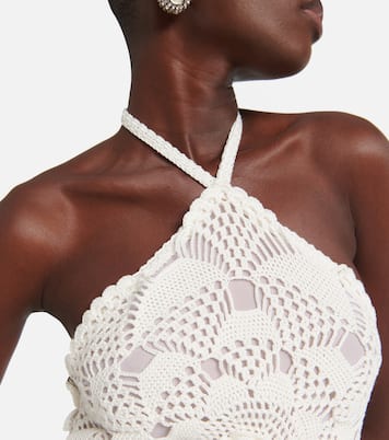 Abito lungo in crochet di pizzo guipure | Oscar de la Renta