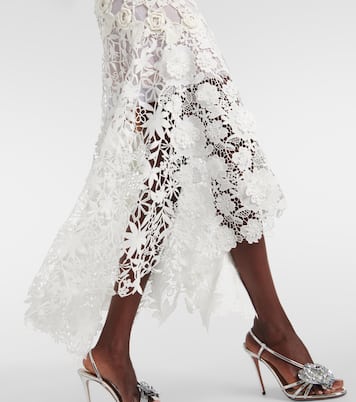 Abito lungo in crochet di pizzo guipure | Oscar de la Renta