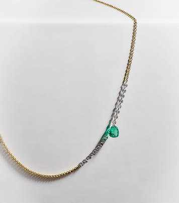 Collier Heart en or 18 ct, diamants et émeraudes | Roxanne First