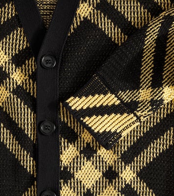 Cárdigan de malla de algodón con Burberry Check | Burberry Kids