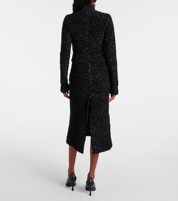 Cardigan cropped in tweed di misto cotone | Balenciaga