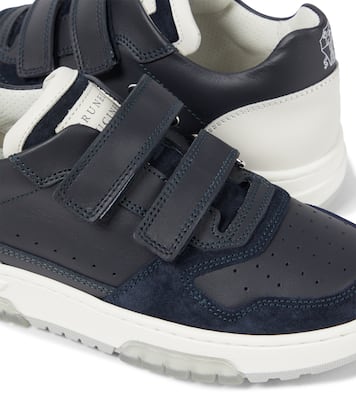 Sneakers in pelle con suede | Brunello Cucinelli Kids