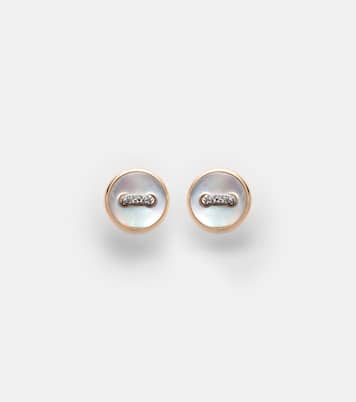 Boucles d'oreilles Pom Pom en or rose 18 ct, nacre et diamants | Pomellato