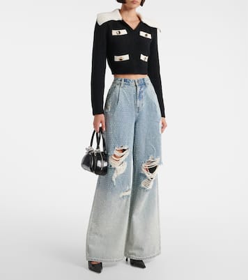 Verzierte Wide-Leg Jeans | Self-Portrait