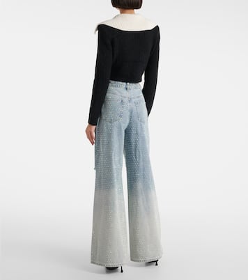 Verzierte Wide-Leg Jeans | Self-Portrait