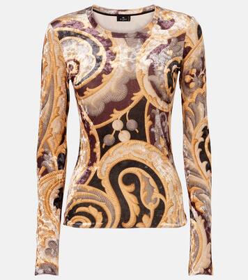 Bedrucktes Top aus Samt | Etro