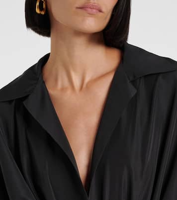 Maxikleid mit Lederimitat | Norma Kamali