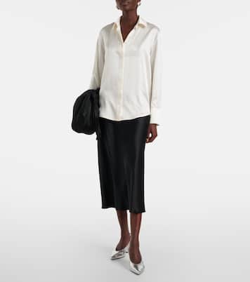 Falda midi Carnet en satén de seda | Max Mara