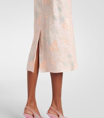 Jupe midi en jacquard de satin  | Dries Van Noten