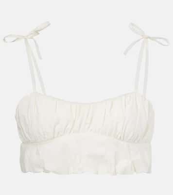Crop top de algodón fruncido | Faithfull