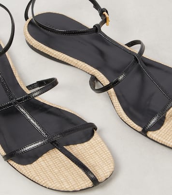 Sandalen Cage aus Leder mit Raffiabast | Khaite