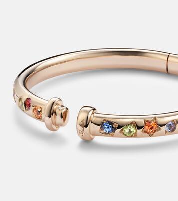 Iconica 18kt rose gold chain bracelet with gemstones | Pomellato