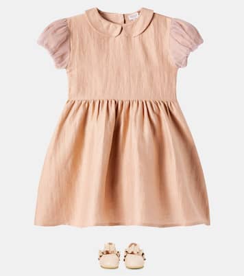 Abito Tulie in misto canapa con tulle | Donsje