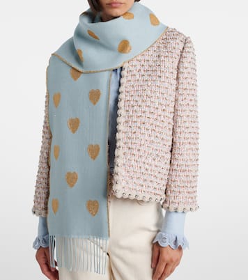 Écharpe Heart en laine mélangée | Valentino