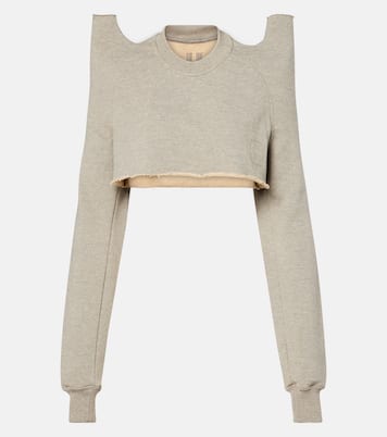 Cropped cotton-blend jersey sweatshirt | Rick Owens