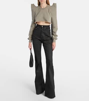 Cropped cotton-blend jersey sweatshirt | Rick Owens