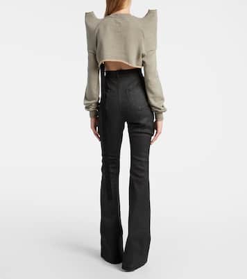Cropped cotton-blend jersey sweatshirt | Rick Owens