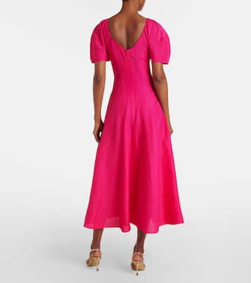 Vestido largo con mangas abullonadas | Tory Burch