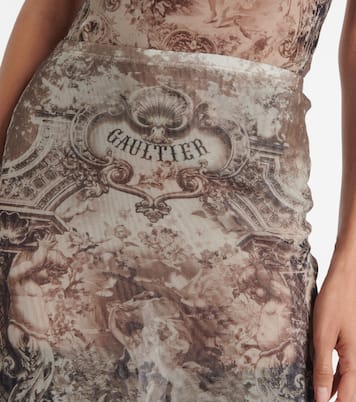 Médallion printed mesh midi skirt | Jean Paul Gaultier