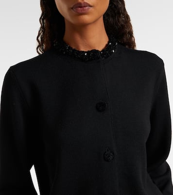 كارديغان من الصوف الخام مزينة بالترتر | Jil Sander