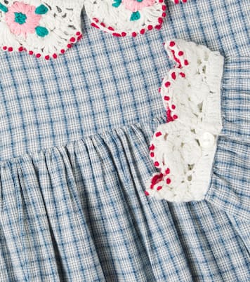 Rhea checked cotton and linen dress | Bebe Organic
