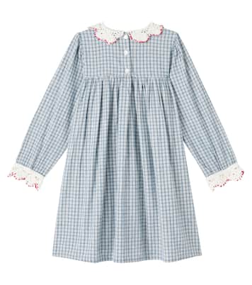 Rhea checked cotton and linen dress | Bebe Organic