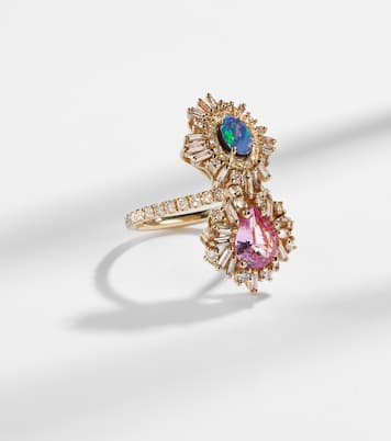 18kt gold ring with opal, sapphire, and diamonds | Suzanne Kalan