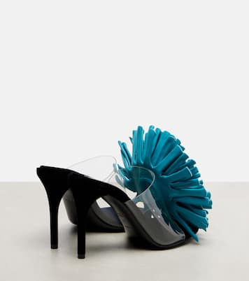 Dahlia 90 floral-appliqué leather and PU mules | Alaïa