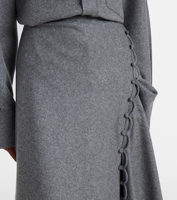 Asymmetric wool and cashmere midi skirt | Victoria Beckham
