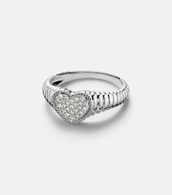 Pinky Ring Baby aus 9kt Weißgold mit Diamanten | Yvonne Léon