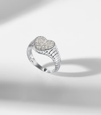 Pinky Ring Baby aus 9kt Weißgold mit Diamanten | Yvonne Léon