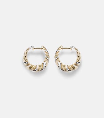Berlingot 9kt white and yellow gold earrings with diamonds | Yvonne Léon