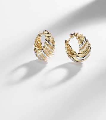 Berlingot 9kt white and yellow gold earrings with diamonds | Yvonne Léon