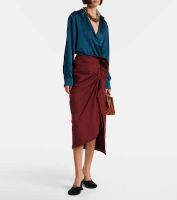Ruffled cotton midi skirt | Dries Van Noten