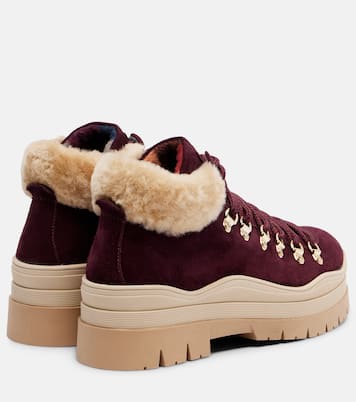 Arosa shearling-lined suede lace-up boots | Bogner