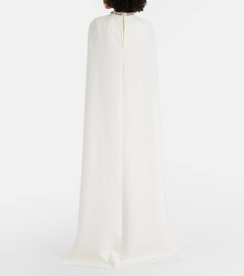 Crystal-embellished caped crêpe gown | Roland Mouret
