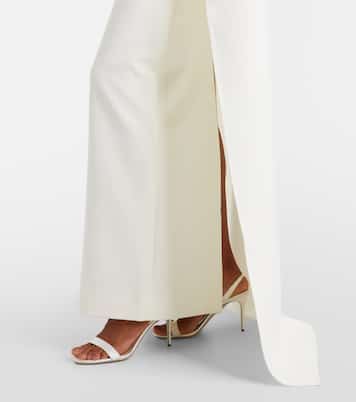 Crystal-embellished caped crêpe gown | Roland Mouret